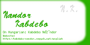 nandor kabdebo business card